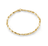 Yellow Gold Fancy Bar Link Bracelet (21cm) - Dracakis Jewellers